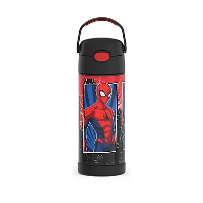 Bouteille isotherme en acier inoxydable FUNtainerMD avec paille, Spider-Man, 414ml
