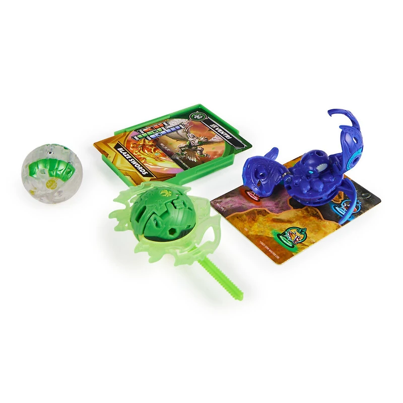 Bakugan Starter 3-Pack, Special Attack Ventri, Octogan et Trox, figurines articulées personnalisables qui tournent et cartes à collectionner