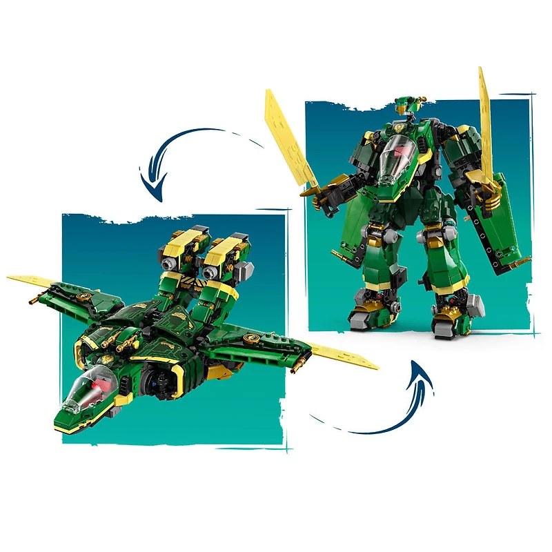 LEGO NINJAGO L'avion-Robot de Lloyd, Ensemble de Construction de Combat de Dragon avec 5 Figurines 71845