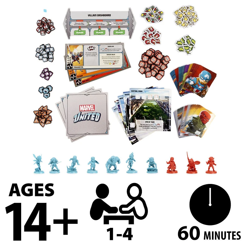 Marvel United, Jeu de cartes stratégique coopératif de super-héros, pour les adultes et les enfants à partir de 8 ans