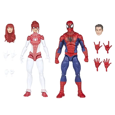 Marvel Legends Series Spider-Man, Pack de 2 figurine Spider-Man et Marvel's Spinneret de 15 cm, inclut 10 accessoires