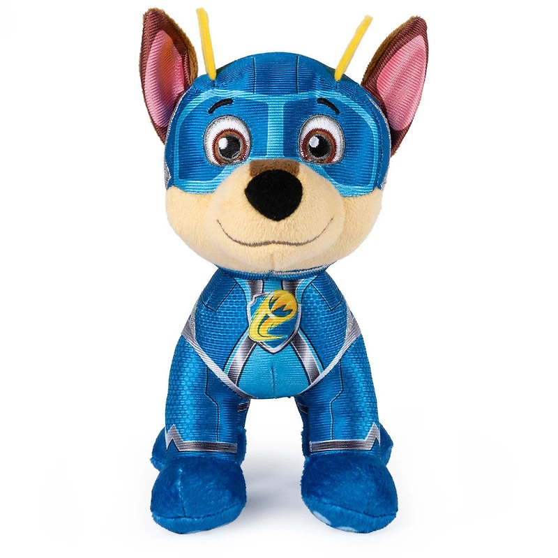 PAW Patrol, Peluche Chase Mighty Pups Super PAWs de 20 cm