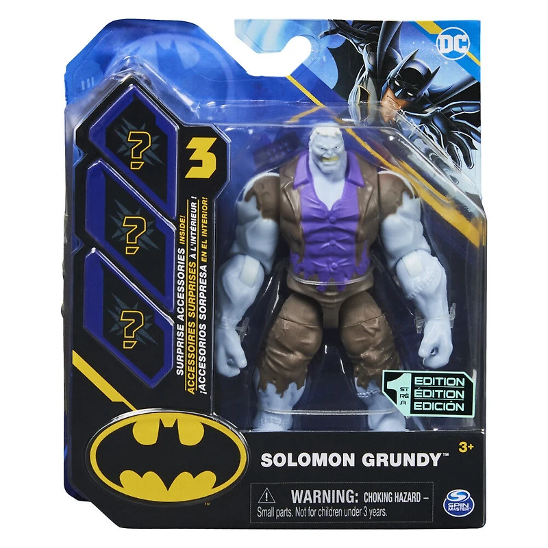 DC Comics, Figurine articulée Solomon Grundy de 10 cm avec 3 accessoires mystère