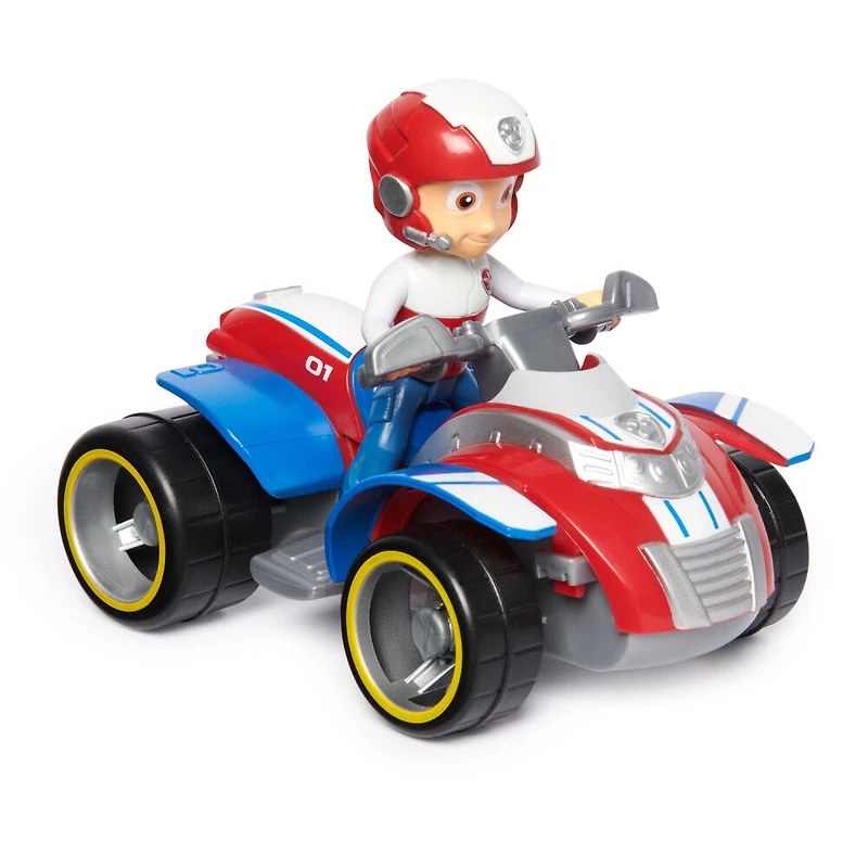 PAW Patrol, Ryder Rescue ATV, Véhicule avec figurine articulée à collectionner, jouets respectueux de la planète