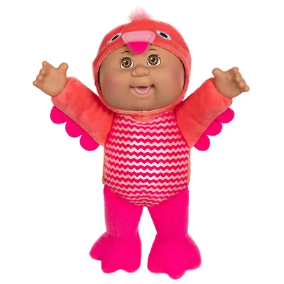 Poupée Bout d'chou Cuties de 22 cm à costume d'animal - Flamant Rosalie