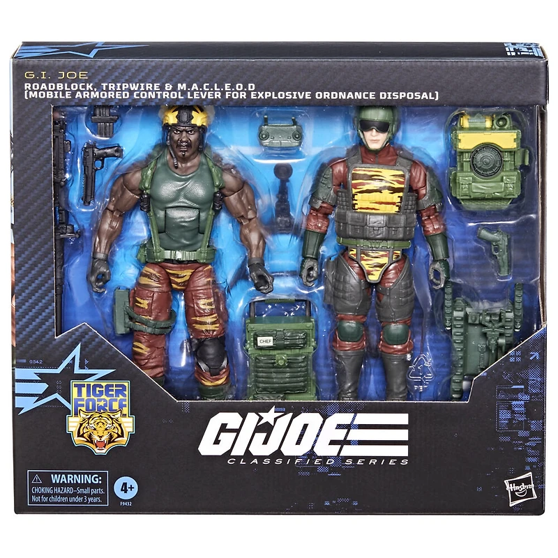 G.I. Joe Classified Series 126, Tiger Force Roadblock et Tripwire avec M.A.C.L.E.O.D., figurines articulées