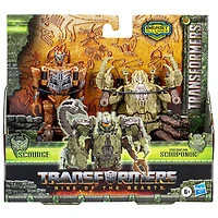 Transformers: Rise of the Beasts, Beast Alliance, Pack de 2 Beast Combiners Scourge et Predacon Scorponok, 12,5 cm