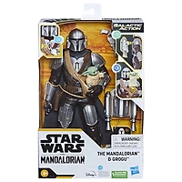 Star Wars Galactic Action The Mandalorian &,Grogu, figurines électroniques interactives de 30 cm