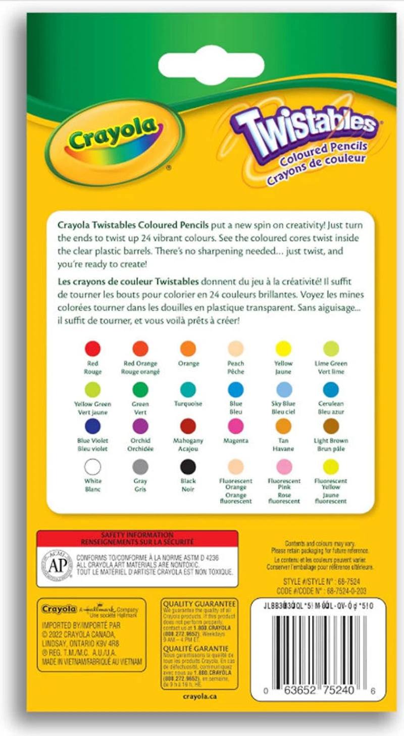 Crayola Twistables Coloured Pencils, 24 Count