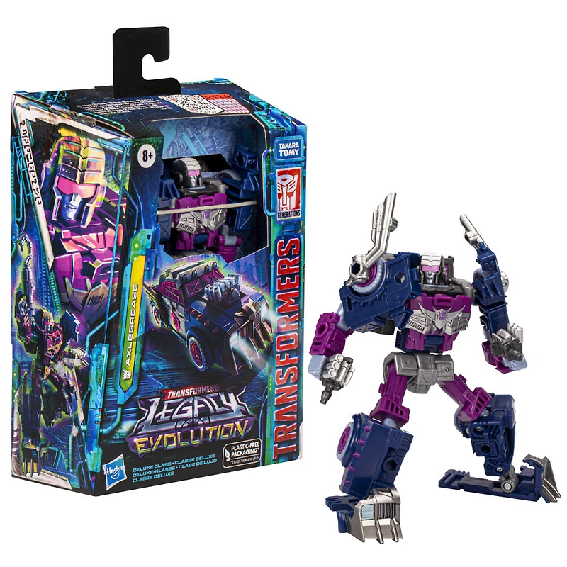 Transformers Generations Legacy Evolution, figurine Axlegrease classe Deluxe de 14 cm