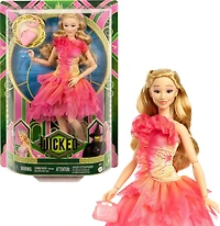 Mattel Wicked Poupée Glinda aux cheveux blonds, avec accessoires et tenue de bal amovible