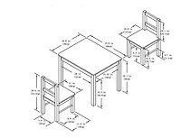 Ensemble pour enfants 3 pièces incluant table et chaises en bois