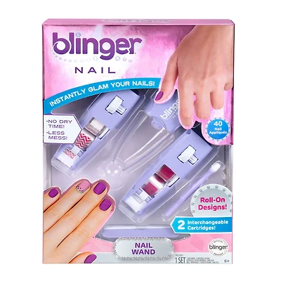 Blinger Nail Wand - Chevron & Pink Glitter