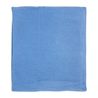 Amour Bébé Couverture en vison tricotée bleue