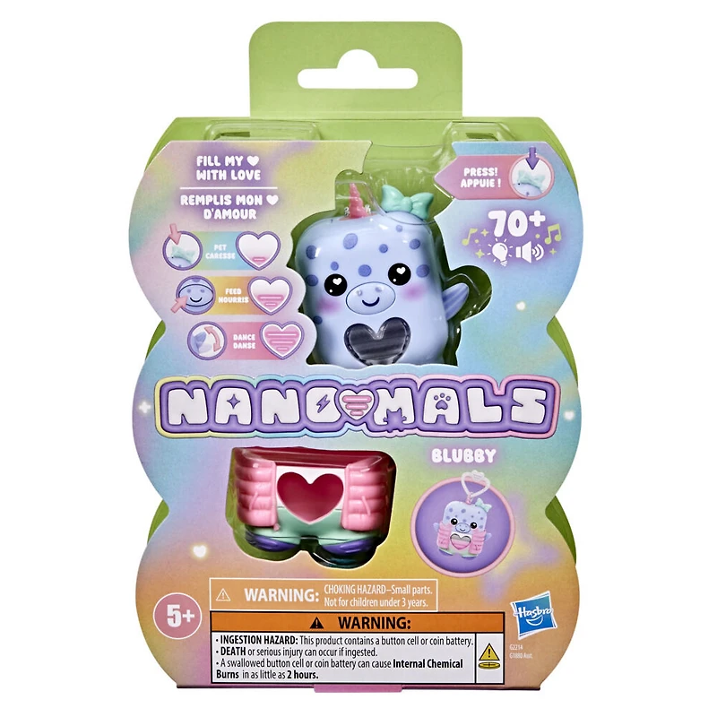 Hasbro Nano-mals Bubbly la narval, compagnon électronique