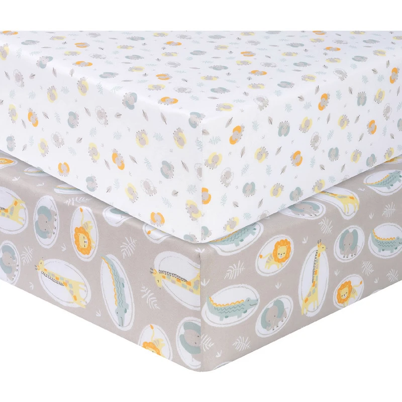 Sammy and Lou - Jungle Pals 2Pk Microfiber Fitted Sheets