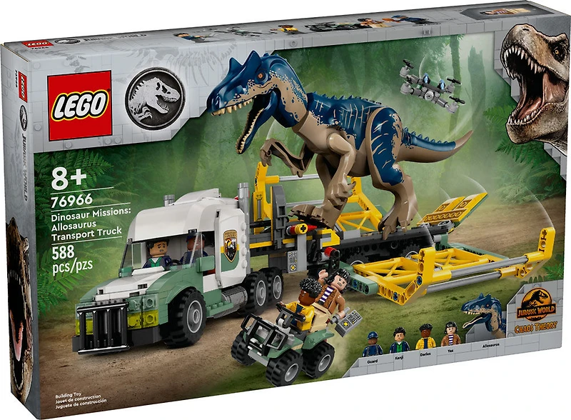 LEGO Jurassic World Dinosaur Missions: Allosaurus Transport Truck Toy, Fun Gift Idea for Kids 76966