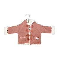 Rock a Bye Baby Cardigan en tricot véritable avec doublure en sherpa : rose