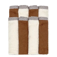 Baby Mode Signature Tan & Brown Washcloth- Set of 8
