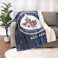 Couverture en polaire Sherpa à motif sportif des Jets de Winnipeg de la LNH(50 x 60)