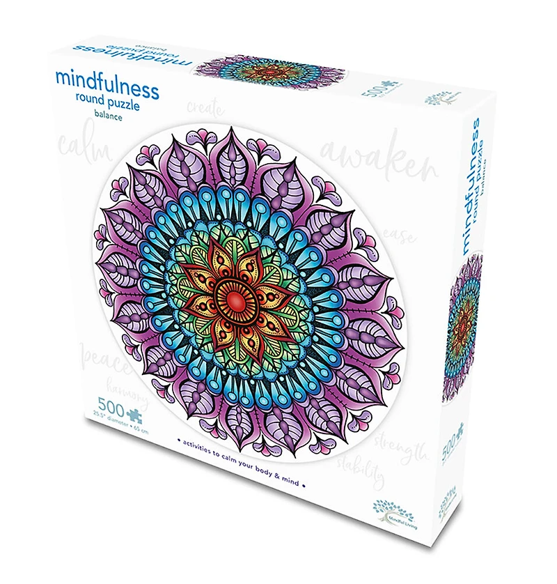 Mindful Living 500 piece Mandala Puzzle "Balance" - English Edition