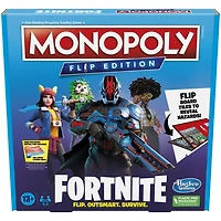Monopoly Flip édition : Fortnite, jeu de plateau Monopoly inspiré du jeu vidéo Fortnite