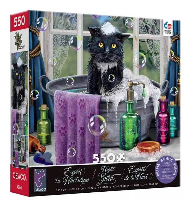 Ceaco Lisa Parker Night Spirit 550 pièces Puzzle Chats dans Bath