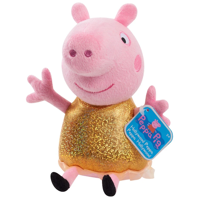 Peluche à Grains Peppa Pig de 20 cm (8 pouces) Hollywood Peppa, Petit Animal en Peluche Très Doux A Câliner
