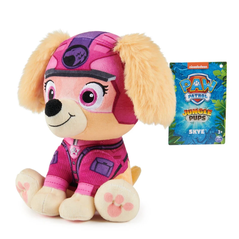 PAW Patrol Jungle Pups, Peluche Stella de 20,3 cm, animal en peluche