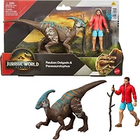 Jurassic World Rebirth  Coffret fig. Reuben Delgado, Parasaurolophus