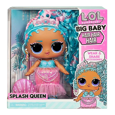 Grande poupée de 11 po (28 cm) LOL Surprise Big Baby Hair Hair HairMC, Splash Queen