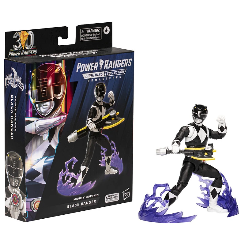 Power Rangers Lightning Collection Remastered Mighty Morphin Black Ranger 6" Action Figure