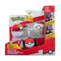 Pokémon - Ensemble de ceinture Clip 'N Go - Machoc (Machop) + Bis Ball et Chrono Ball (Repeat Ball and Timer Ball)