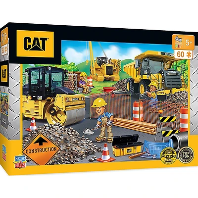 Stationnement Caterpillar - Casse-tête de camions de construction, 60 pièces pour enfants