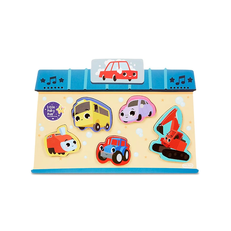 Little Baby Bum 5-Piece Chunky Wooden Sound Puzzle Plays Wheels on the Bus - English Edition
