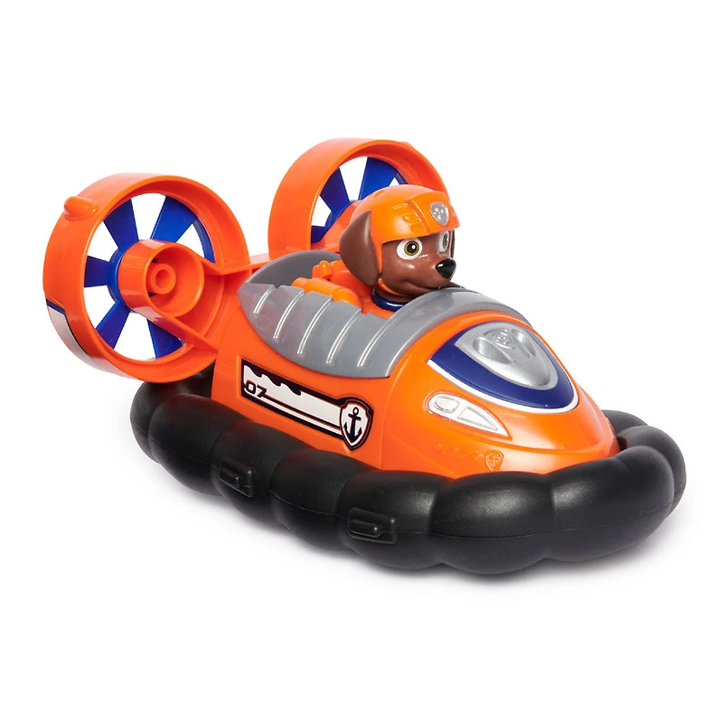 PAW Patrol, Zuma Hovercraft, Véhicule avec figurine articulée à collectionner, jouets respectueux de la planète