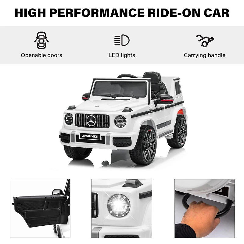 Voltz Toys Mercedes-Benz AMG G63 avec télécommande, blanc