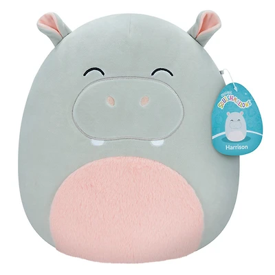 Squishmallows 12" - Harrison - Grey Hippo with Pink Fuzzy Belly