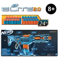 Nerf Elite 2.0 Echo CS-10 Blaster -- 24 Official Nerf Darts, 10-Dart Clip, Removable Stock and Barrel Extension, 4 Tactical Rails