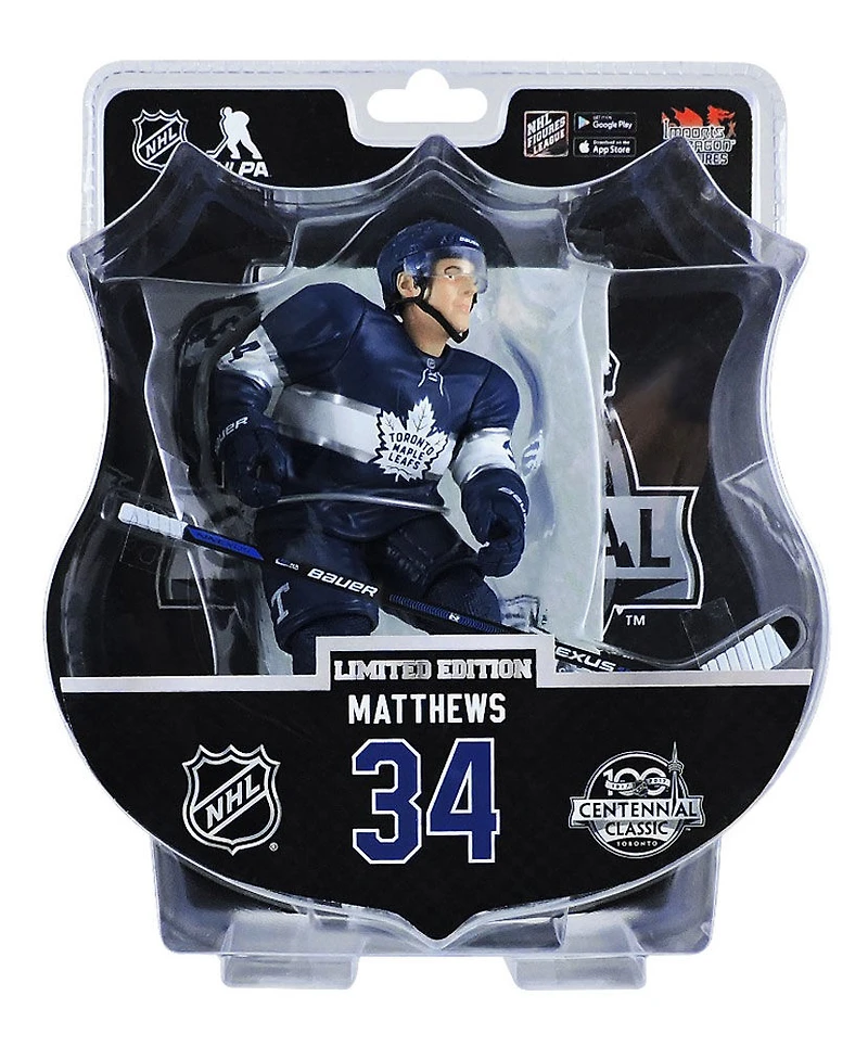 Auston Matthews Maple Leafs Toronto Figurine 6' LNH - Édition limitée Classique du centenaire