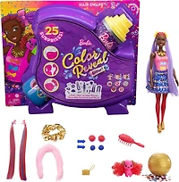 ​Barbie Color Reveal Glitter! Hair Swaps Doll, Glittery Blue with 25 Hairstyling and Party-Themed Surprises