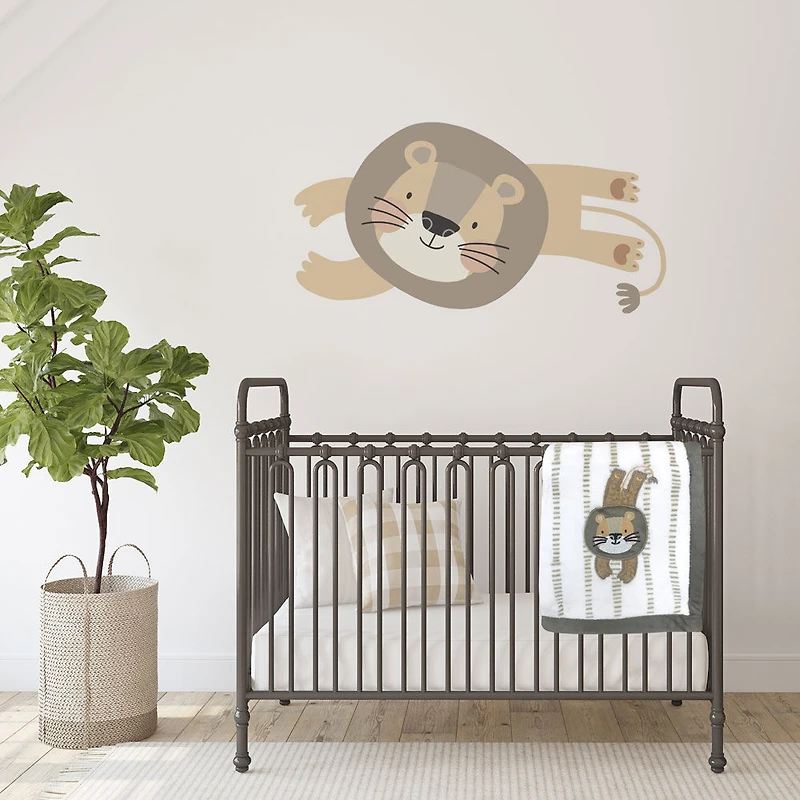 Koala Baby - Lion Taupe Sherpa Applique Blanket