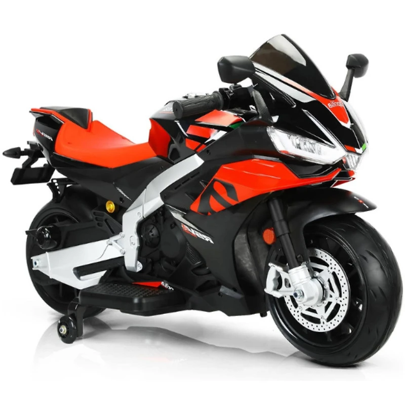KIDSVIP Moto sous licence Aprilia RSV4 Junior 12 V avec roues en caoutchouc