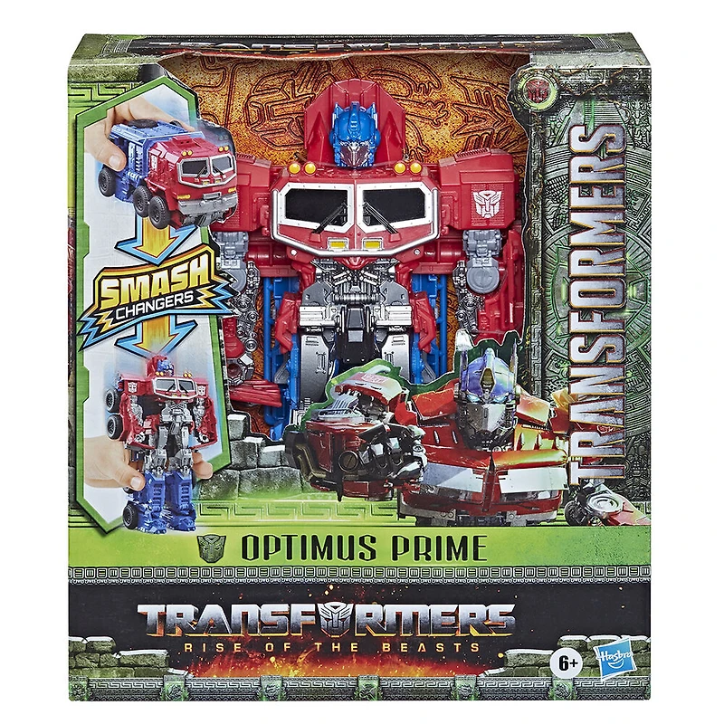 Transformers Toys Transformers: Rise of the Beasts Movie, Smash Changer Optimus Prime Action Figure, 9-inch
