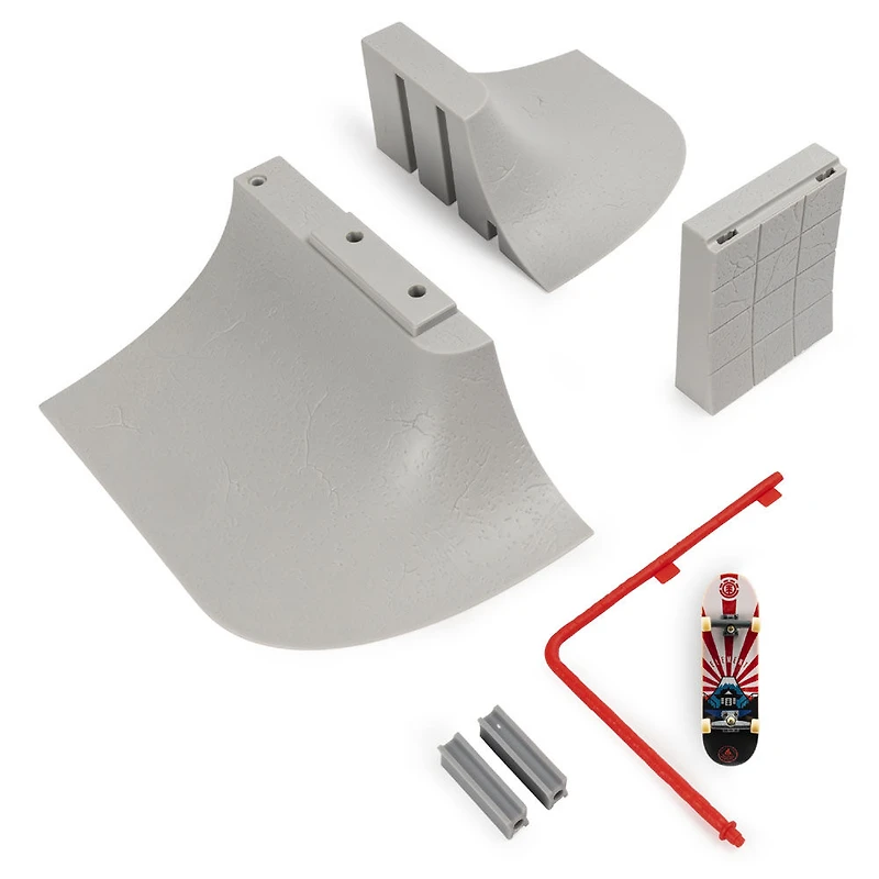 Tech Deck, Build-A-Park World Tour, P.F.K Skate Support Center, Ramp Set with Signature Fingerboard - English Edition