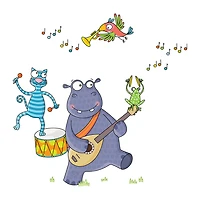 Wall Stories Kids Wall Stickers - Discover Music - Interactive Animal Wall Stickers for Kids Bedrooms - Large Peel and Stick Wall Decals with Free Play and Activity App