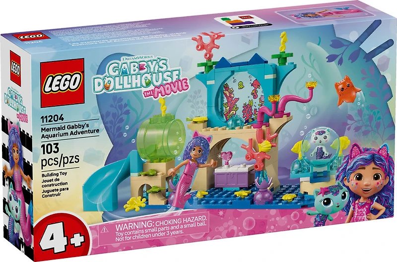 LEGO Gabby et la Maison Magique Les Aventures Aquatiques de Gabby-Sirène, Jouet de Créature Marine, Animaux de l'Océan 11204