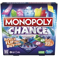 Monopoly Chance Board Game, Fast-Paced Monopoly Family Game for 2-4 Players, 20 Min. Average