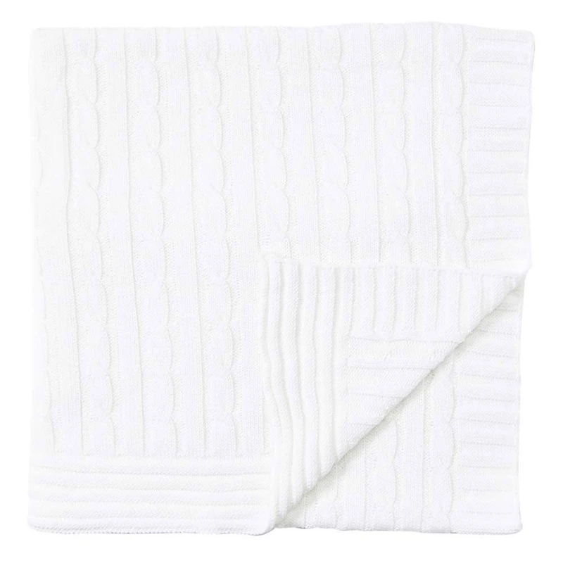 Baby Mode Signature blanc classique câble tricot couverture en tricot