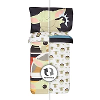 Star Wars The Mandalorian 3 Piece Toddler Bedding Set with Reversible Comforter, Fitted Sheet and Pillowcase by Nemcor